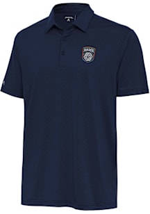 Antigua San Diego FC Mens Navy Blue Whirl Short Sleeve Polo