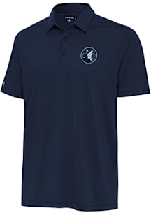 Antigua Minnesota Timberwolves Mens Navy Blue Whirl Short Sleeve Polo