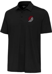Antigua Portland Trail Blazers Mens Black Whirl Short Sleeve Polo