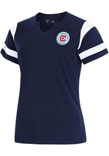 Antigua Chicago Fire Womens Navy Blue Encounter Short Sleeve T-Shirt