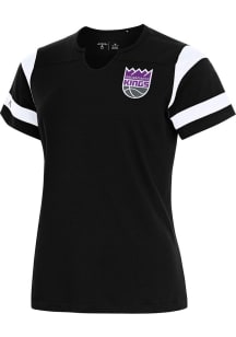 Antigua Sacramento Kings Womens Black Encounter Short Sleeve T-Shirt