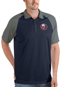 Antigua New York Islanders Mens Navy Blue Nova Short Sleeve Polo
