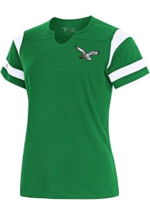 Antigua Philadelphia Eagles Womens Green Classic Encounter Short Sleeve T-Shirt
