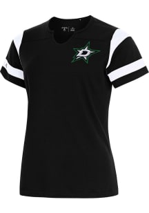 Antigua Dallas Stars Womens Black Encounter Short Sleeve T-Shirt
