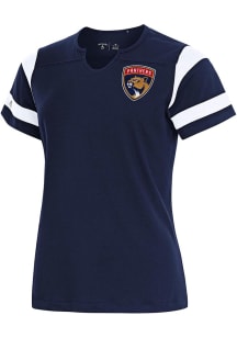 Antigua Florida Panthers Womens Navy Blue Encounter Short Sleeve T-Shirt