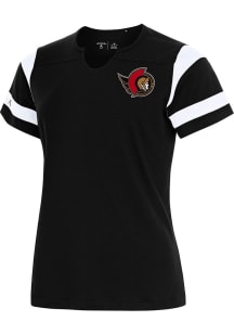 Antigua Ottawa Senators Womens Black Encounter Short Sleeve T-Shirt