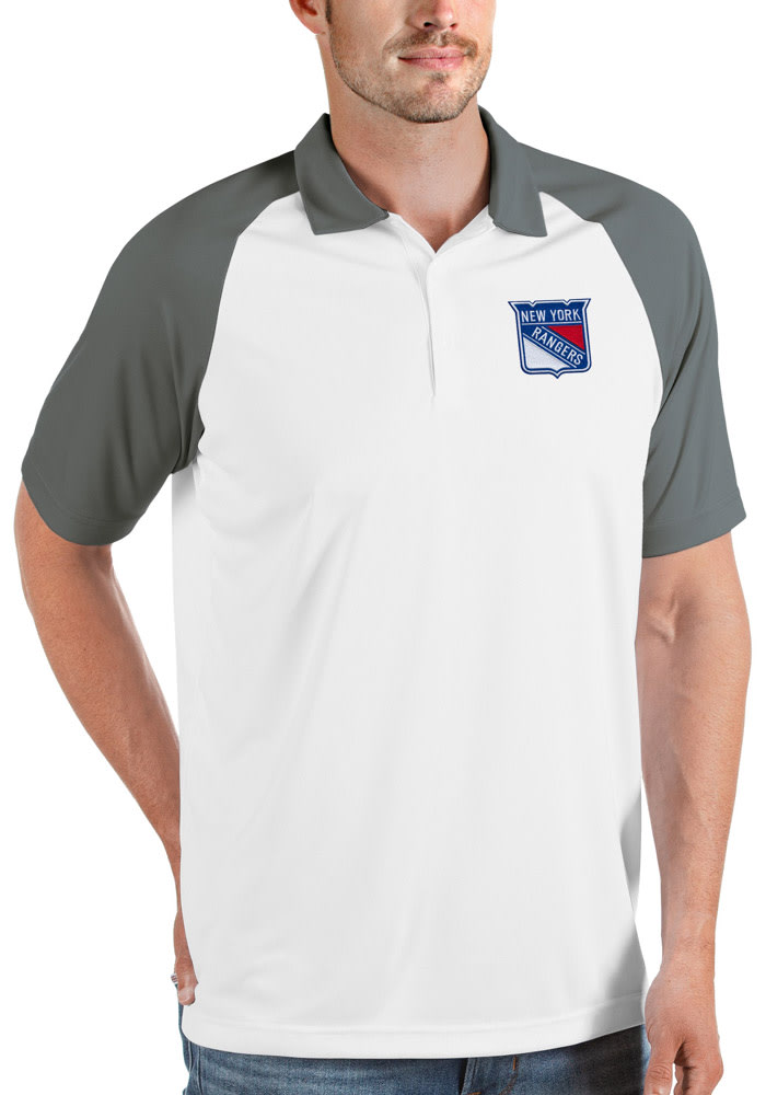 Antigua New York Rangers Mens White Nova Short Sleeve Polo