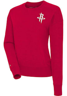 Antigua Houston Rockets Womens Red Forward Crew Sweatshirt
