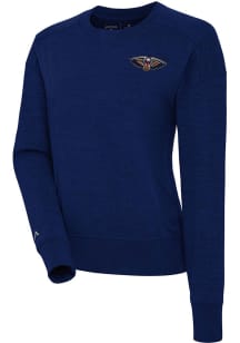 Antigua New Orleans Pelicans Womens Navy Blue Forward Crew Sweatshirt