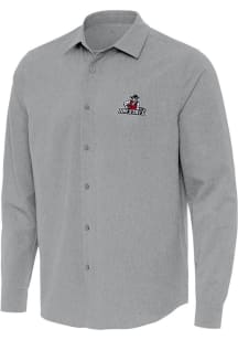 Antigua New Mexico State Aggies Mens Grey Exposure Long Sleeve Dress Shirt