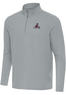 Antigua New Mexico State Aggies Mens Grey Intent Long Sleeve Qtr Zip Pullover