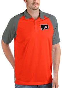 Antigua Philadelphia Flyers Mens Orange Nova Short Sleeve Polo