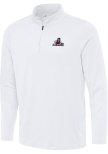 Antigua New Mexico State Aggies Mens White Reprocess Recycled Long Sleeve Qtr Zip Pullover