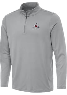 Antigua New Mexico State Aggies Mens Grey Reprocess Recycled Long Sleeve Qtr Zip Pullover