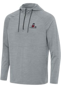 Antigua New Mexico State Aggies Mens Grey Spikes Long Sleeve Qtr Zip Pullover