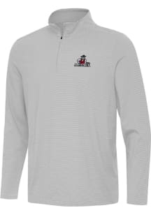 Antigua New Mexico State Aggies Mens Grey Twine Long Sleeve Qtr Zip Pullover