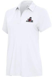 Antigua New Mexico State Aggies Womens White Era Short Sleeve Polo Shirt