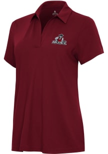 Antigua New Mexico State Aggies Womens Cardinal Era Short Sleeve Polo Shirt