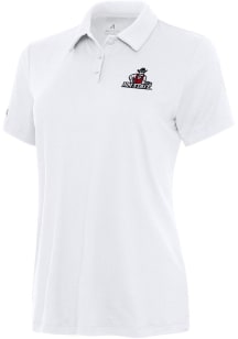 Antigua New Mexico State Aggies Womens White Reprocess Recycled Short Sleeve Polo Shirt