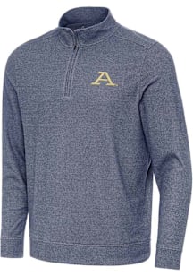 Antigua Akron Zips Mens Navy Blue Subtle Long Sleeve Qtr Zip Pullover