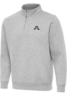 Antigua Akron Zips Mens Grey Victory Long Sleeve Qtr Zip Pullover
