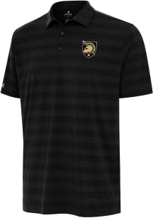 Antigua Army Black Knights Mens Black Tunnel Short Sleeve Polo
