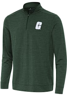 Antigua UNCC 49ers Mens Green Bright Long Sleeve Qtr Zip Pullover