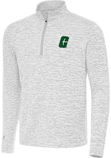 Antigua UNCC 49ers Mens Grey Cause Long Sleeve Qtr Zip Pullover