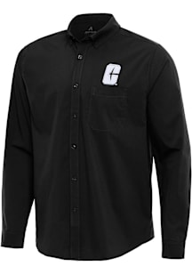 Antigua UNCC 49ers Mens Black Flight Long Sleeve Dress Shirt