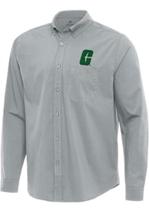 Antigua UNCC 49ers Mens Grey Flight Long Sleeve Dress Shirt