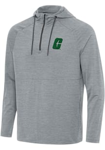 Antigua UNCC 49ers Mens Grey Spikes Long Sleeve Qtr Zip Pullover