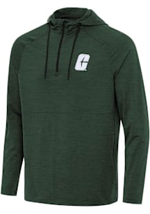 Antigua UNCC 49ers Mens Green Spikes Long Sleeve Qtr Zip Pullover