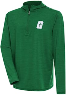 Antigua UNCC 49ers Mens Green Tidy Long Sleeve Qtr Zip Pullover