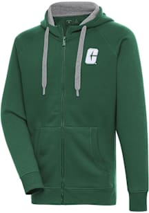 Antigua UNCC 49ers Mens Green Victory Long Sleeve Full Zip Jacket