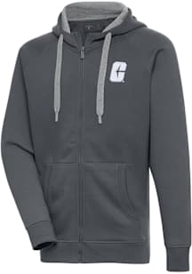 Antigua UNCC 49ers Mens Charcoal Victory Long Sleeve Full Zip Jacket