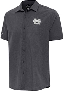Antigua Utah State Aggies Mens Black Activate Short Sleeve Dress Shirt