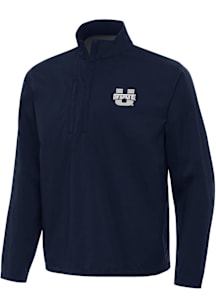 Antigua Utah State Aggies Mens Navy Blue Brisk Long Sleeve Qtr Zip Pullover