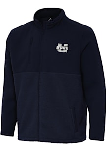 Antigua Utah State Aggies Mens Navy Blue Daily Fused Medium Weight Jacket