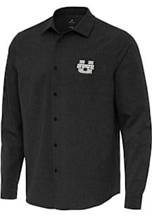 Antigua Utah State Aggies Mens Black Exposure Long Sleeve Dress Shirt