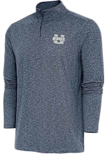 Antigua Utah State Aggies Mens Navy Blue Hunk Long Sleeve Qtr Zip Pullover