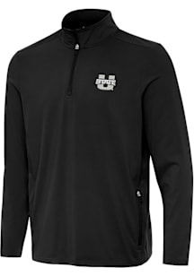 Antigua Utah State Aggies Mens Black Perilous Long Sleeve Qtr Zip Pullover