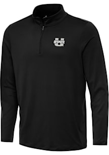 Antigua Utah State Aggies Mens Black Reprocess Recycled Long Sleeve Qtr Zip Pullover