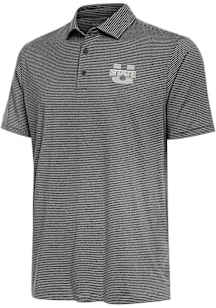 Antigua Utah State Aggies Mens Black Scheme Short Sleeve Polo