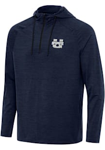 Antigua Utah State Aggies Mens Navy Blue Spikes Long Sleeve Qtr Zip Pullover