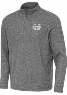 Antigua Utah State Aggies Mens Black Subtle Long Sleeve Qtr Zip Pullover