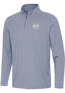 Antigua Utah State Aggies Mens Navy Blue Twine Long Sleeve Qtr Zip Pullover