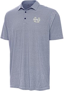 Antigua Utah State Aggies Mens Navy Blue Twine Short Sleeve Polo