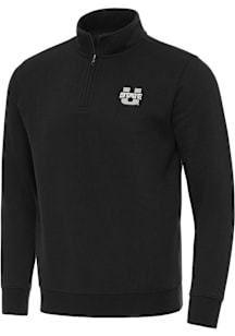 Antigua Utah State Aggies Mens Black Victory Long Sleeve Qtr Zip Pullover