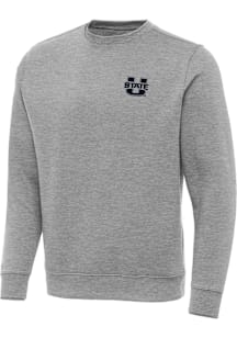 Antigua Utah State Aggies Mens Grey Victory Long Sleeve Crew Sweatshirt