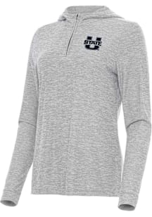 Antigua Utah State Aggies Womens Grey Daybreak Qtr Zip